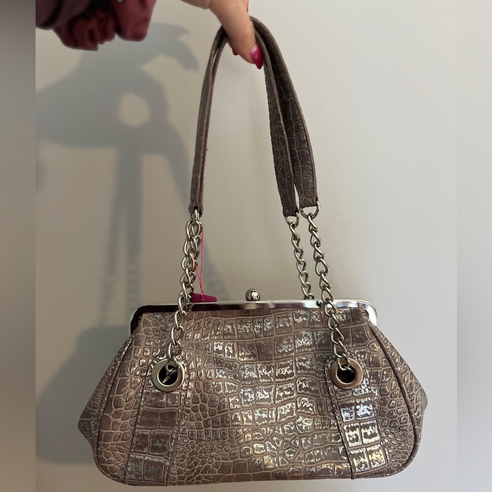 Nine West Vintage Purple/ Silver Shoulder Bag Chain Straps